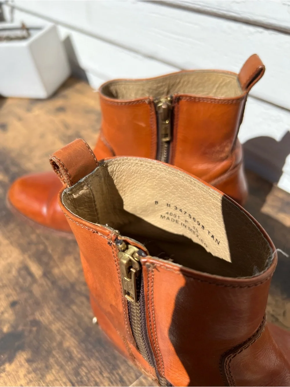 Frye Leather Boots with Side Zip